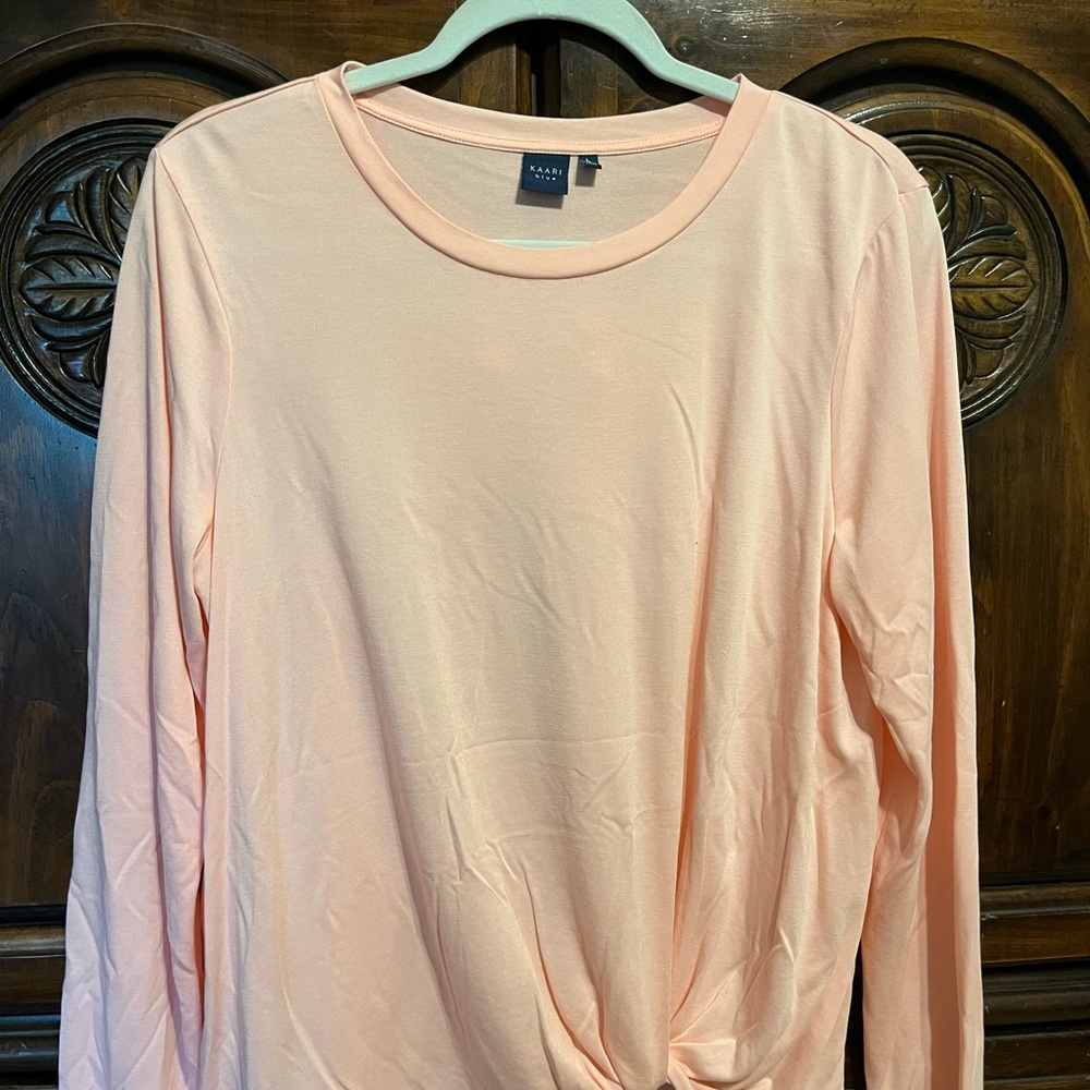Karri Blue knit Long sleeve top with side knot detail